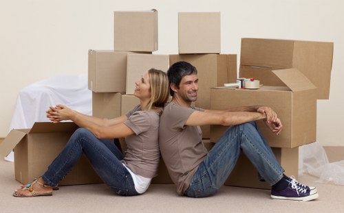 Business relocation checklist and moving supplies ready for a commercial move